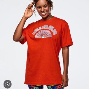 ZUMBA WEAR - EASTERN FLAVOR TEE - RED - NEW WITH TAGS
